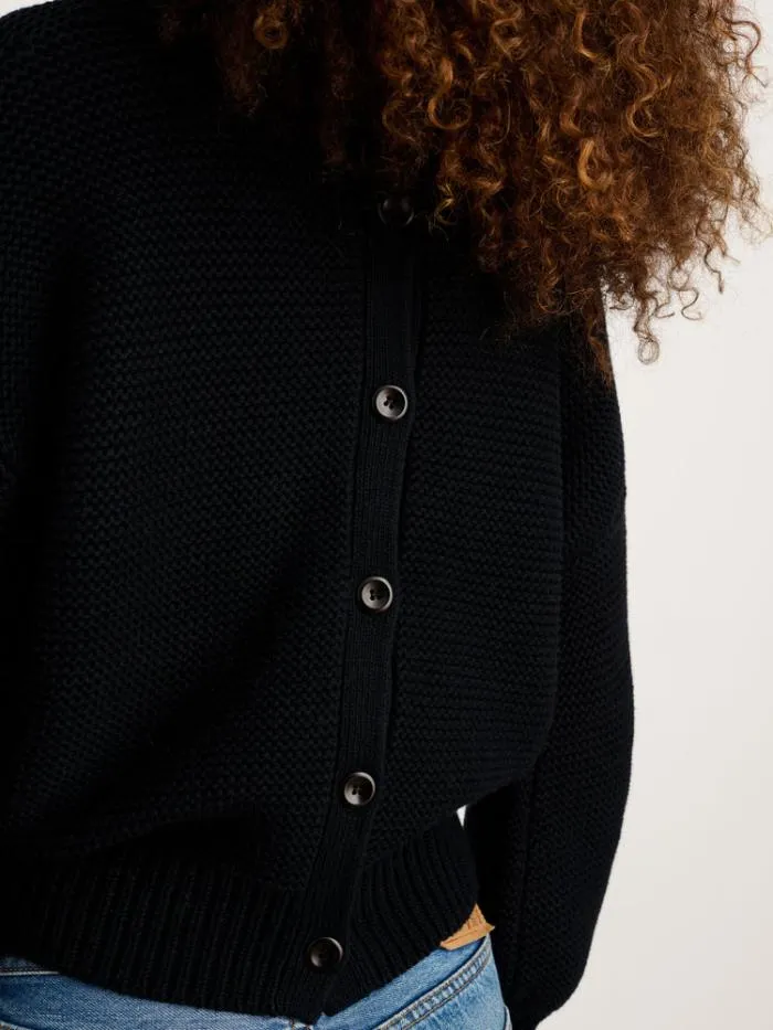 Alex Mill Sweaters ButtonBack Crewneck Sweater Black 8211 Women