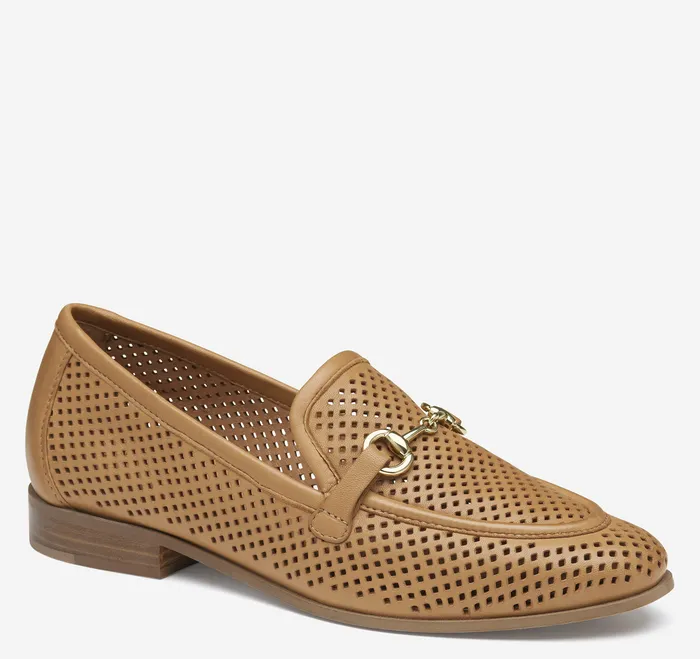 Ali Perfed Bit Loafer Tan Glove Leather Mules and Loafers Johnston and Murphy Women
