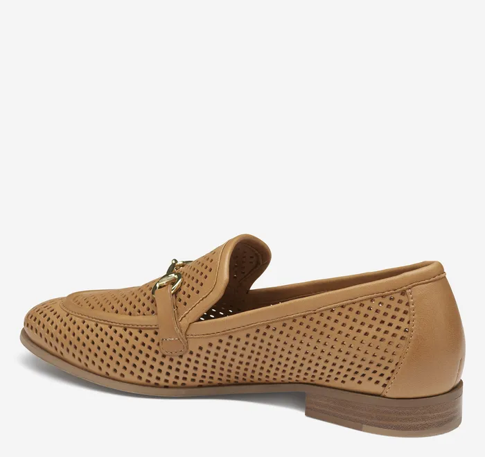 Ali Perfed Bit Loafer Tan Glove Leather Mules and Loafers Johnston and Murphy Women