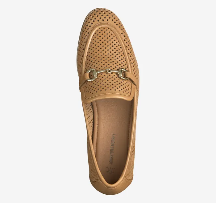 Ali Perfed Bit Loafer Tan Glove Leather Mules and Loafers Johnston and Murphy Women