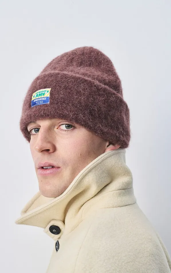 American Vintage Beanies and Caps WomenMen Beanie Vitow Choco Black Melange