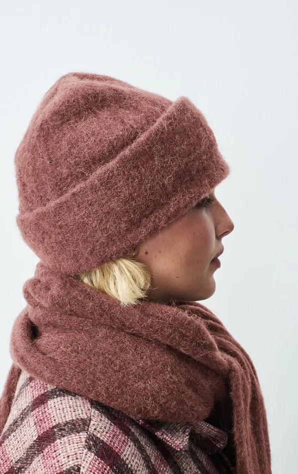 American Vintage Beanies and Caps WomenMen Beanie Vitow Choco Black Melange