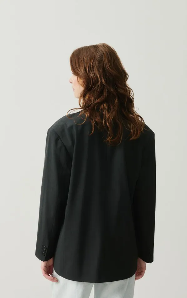 American Vintage Jackets and Blazers Women Blazer Kabird Melange Charcoal American Vintage Jackets and Blazers Women Blazer Kabird Melange Charcoal