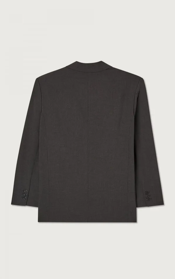 American Vintage Jackets and Blazers Women Blazer Kabird Melange Charcoal American Vintage Jackets and Blazers Women Blazer Kabird Melange Charcoal
