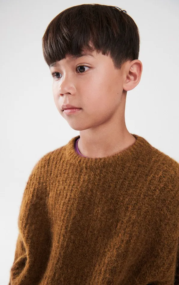 American Vintage Jumpers and Cardigans Kids Jumper East Melange Black Brunette American Vintage Jumpers and Cardigans Kids Jumper East Melange Black Brunette