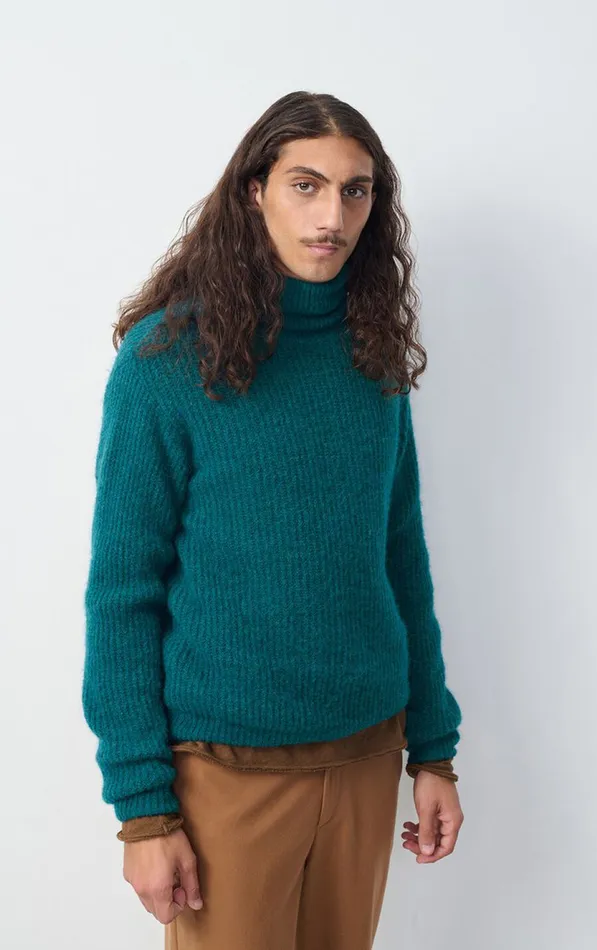 American Vintage Jumpers and Cardigans Men Jumper East Melange Duck Blue
