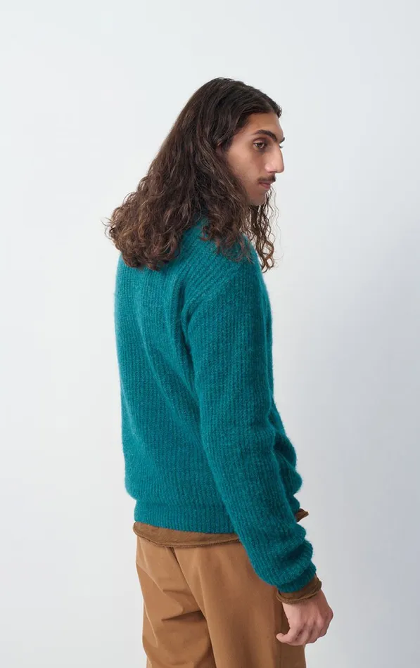 American Vintage Jumpers and Cardigans Men Jumper East Melange Duck Blue American Vintage Jumpers and Cardigans Men Jumper East Melange Duck Blue