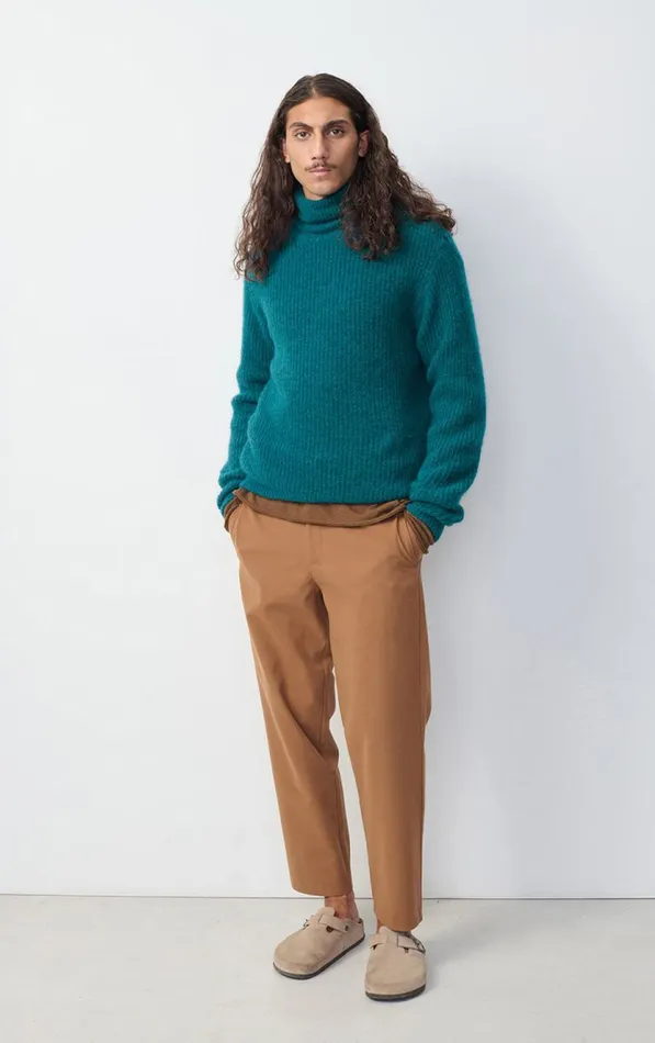 American Vintage Jumpers and Cardigans Men Jumper East Melange Duck Blue American Vintage Jumpers and Cardigans Men Jumper East Melange Duck Blue