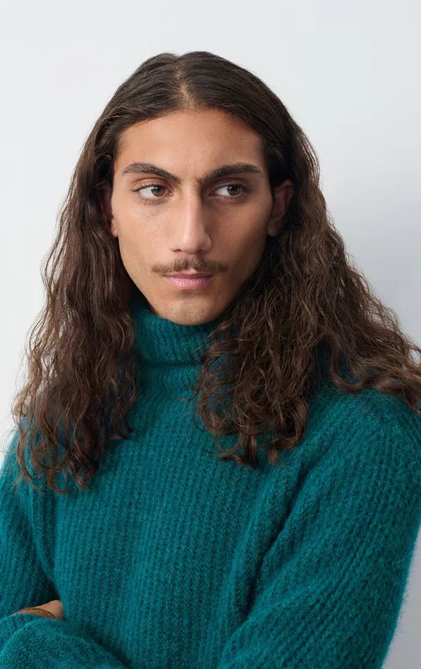 American Vintage Jumpers and Cardigans Men Jumper East Melange Duck Blue American Vintage Jumpers and Cardigans Men Jumper East Melange Duck Blue