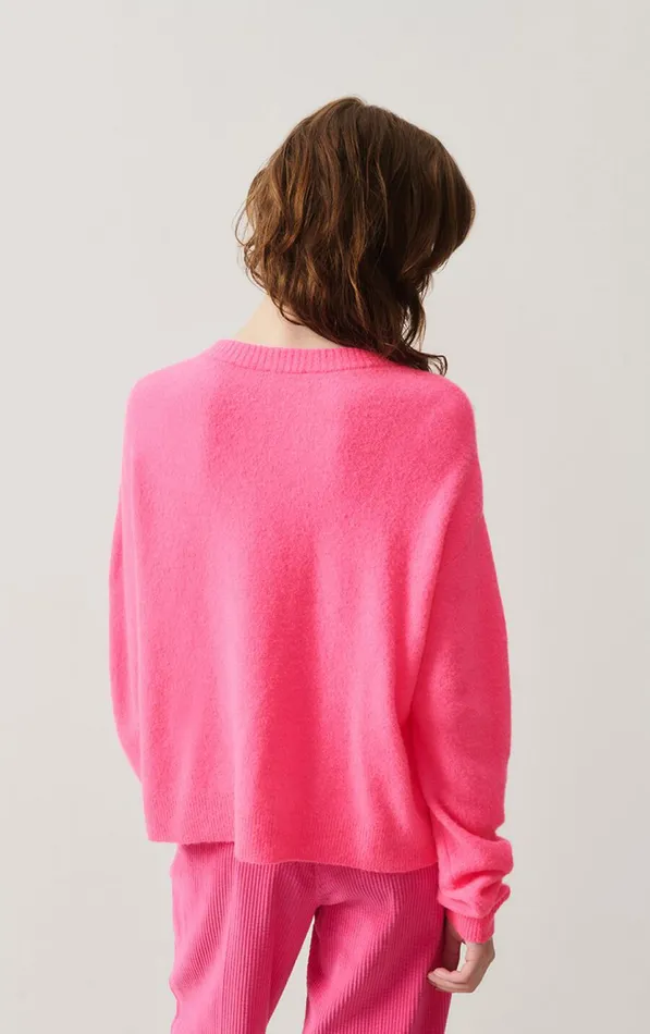 American Vintage Jumpers and Cardigans Women Cardigan Damsville Fluo Pink American Vintage Jumpers and Cardigans Women Cardigan Damsville Fluo Pink
