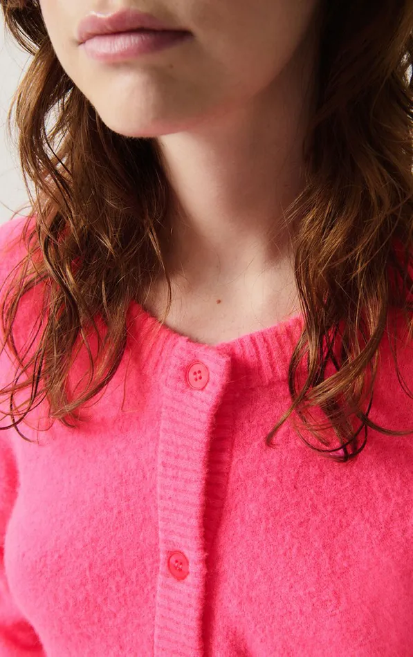 American Vintage Jumpers and Cardigans Women Cardigan Damsville Fluo Pink American Vintage Jumpers and Cardigans Women Cardigan Damsville Fluo Pink