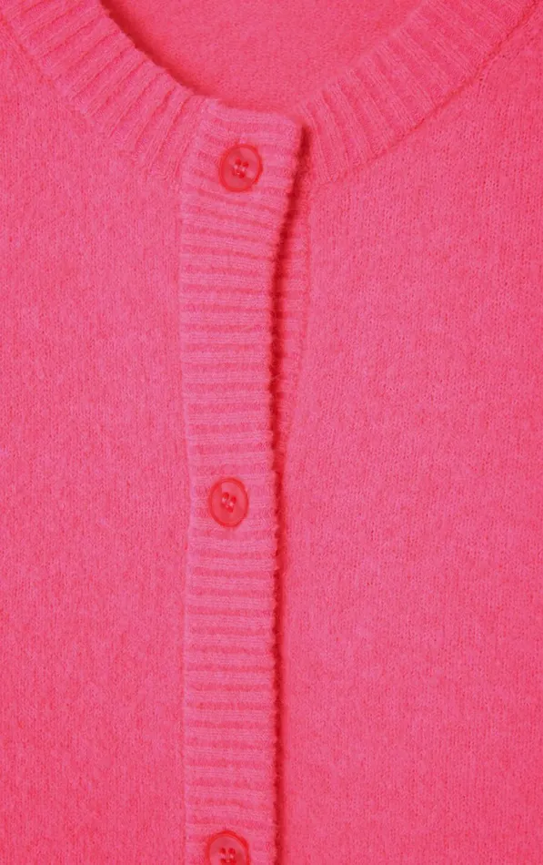 American Vintage Jumpers and Cardigans Women Cardigan Damsville Fluo Pink American Vintage Jumpers and Cardigans Women Cardigan Damsville Fluo Pink