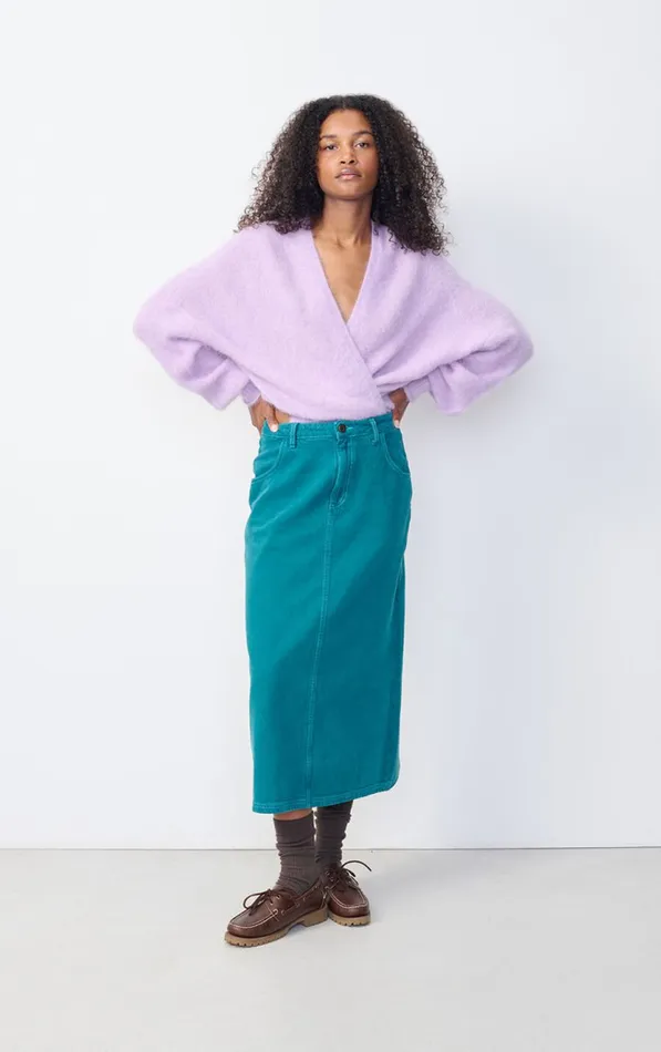 American Vintage Jumpers and Cardigans Women Cardigan Nuny Orchid Melange American Vintage Jumpers and Cardigans Women Cardigan Nuny Orchid Melange
