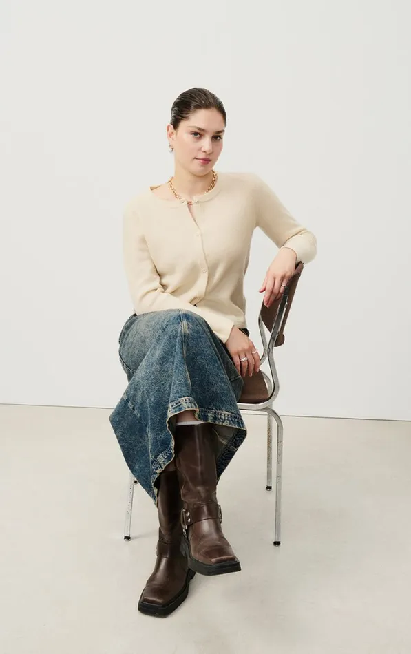 American Vintage Jumpers and Cardigans Women Cardigan Raxow Nude American Vintage Jumpers and Cardigans Women Cardigan Raxow Nude