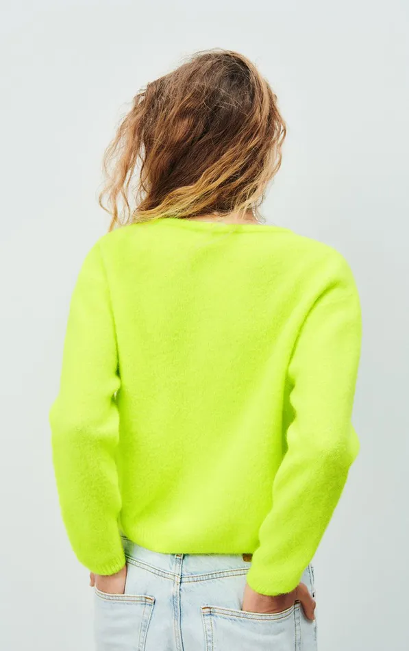 American Vintage Jumpers and Cardigans Women Cardigan Vitow Fluorescent Yellow Melange