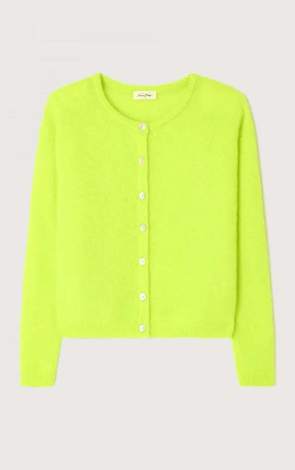 American Vintage Jumpers and Cardigans Women Cardigan Vitow Fluorescent Yellow Melange