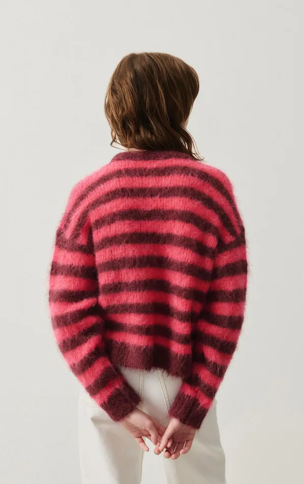American Vintage Jumpers and Cardigans Women Jumper Bymi Burgundy And Hortensia Striped American Vintage Jumpers and Cardigans Women Jumper Bymi Burgundy And Hortensia Striped