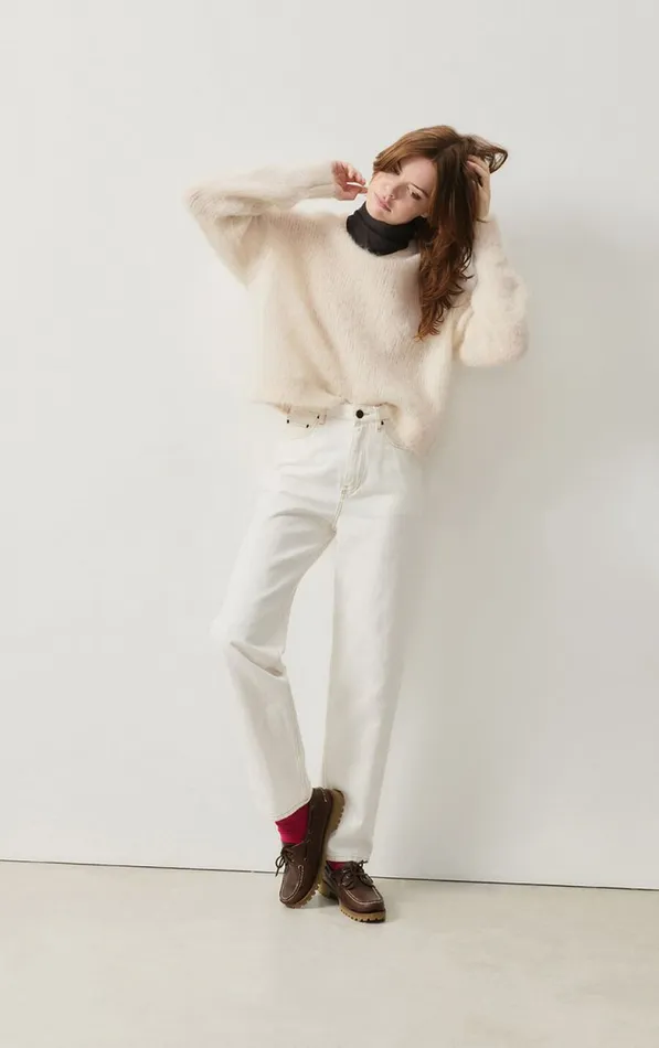 American Vintage Jumpers and Cardigans Women Jumper Bymi Melange Pearl American Vintage Jumpers and Cardigans Women Jumper Bymi Melange Pearl