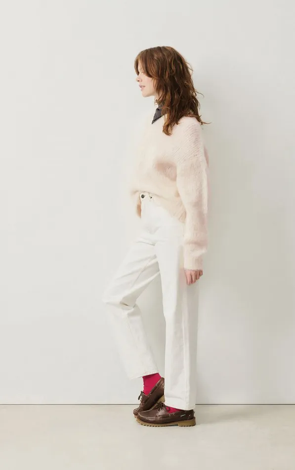 American Vintage Jumpers and Cardigans Women Jumper Bymi Melange Pearl American Vintage Jumpers and Cardigans Women Jumper Bymi Melange Pearl
