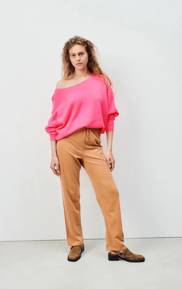 American Vintage Jumpers and Cardigans Women Jumper Damsville Fluo Pink American Vintage Jumpers and Cardigans Women Jumper Damsville Fluo Pink