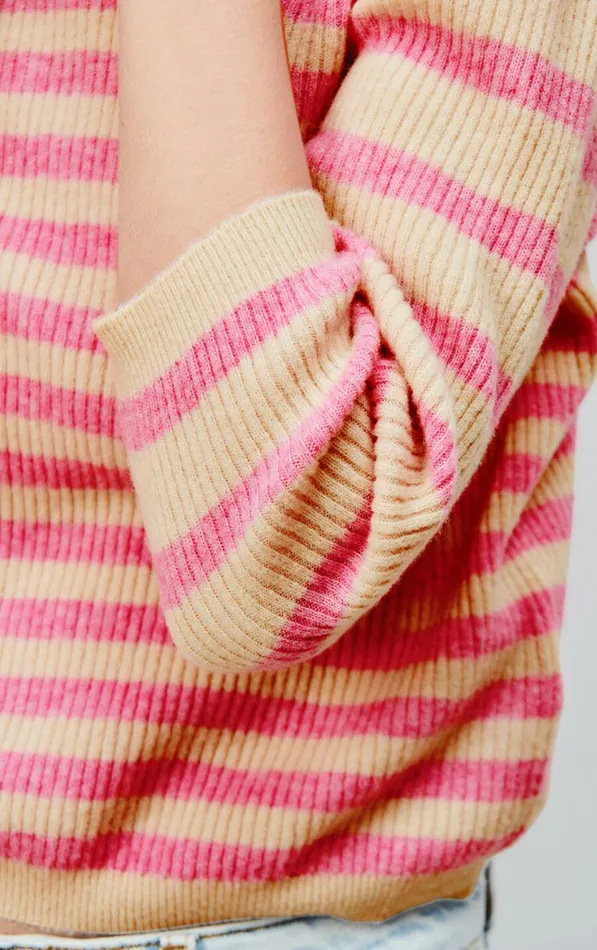 American Vintage Jumpers and Cardigans Women Jumper Raxow Natural Striped Princess Melange