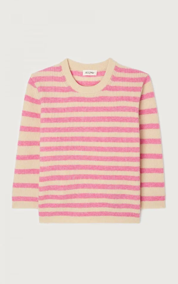American Vintage Jumpers and Cardigans Women Jumper Raxow Natural Striped Princess Melange