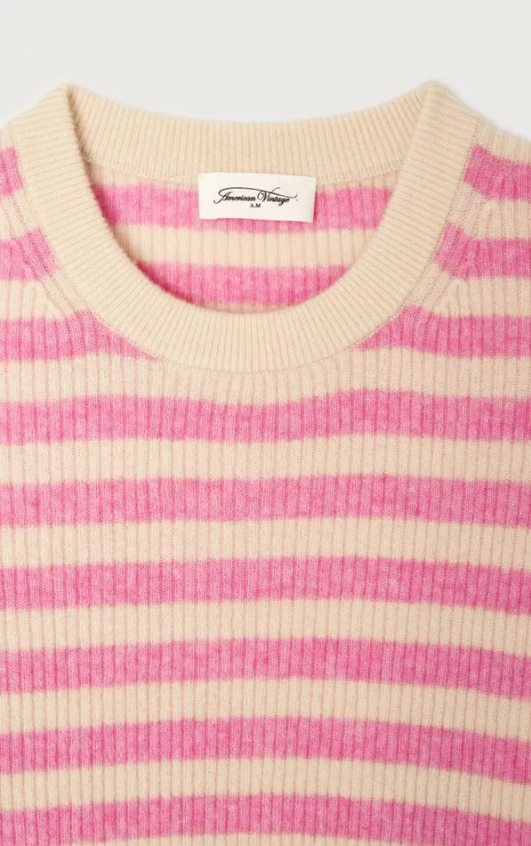 American Vintage Jumpers and Cardigans Women Jumper Raxow Natural Striped Princess Melange