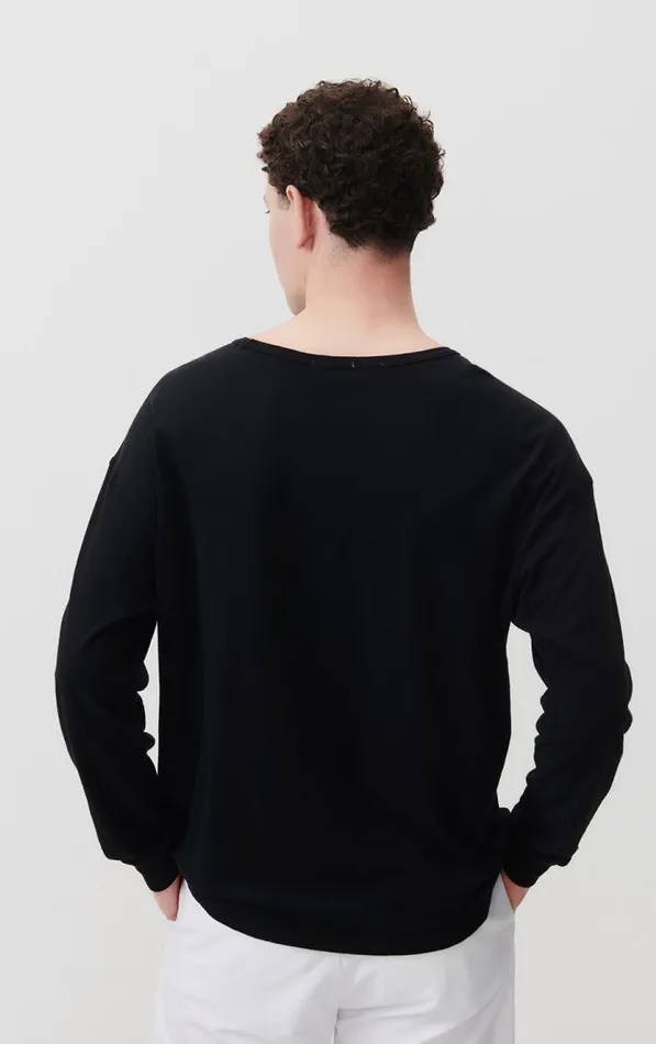 American Vintage Long Sleeve TShirts Men TShirt Gamipy Black