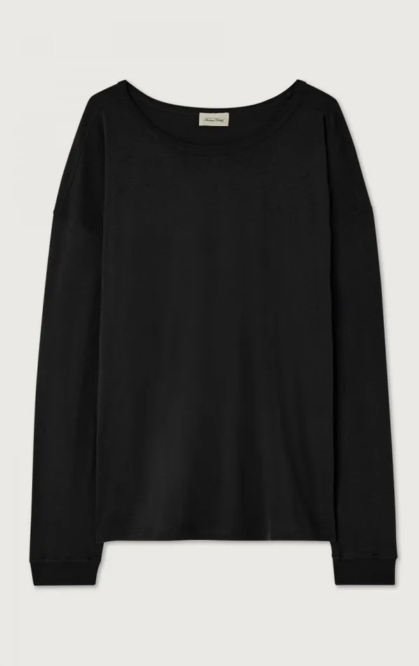American Vintage Long Sleeve TShirts Men TShirt Gamipy Black