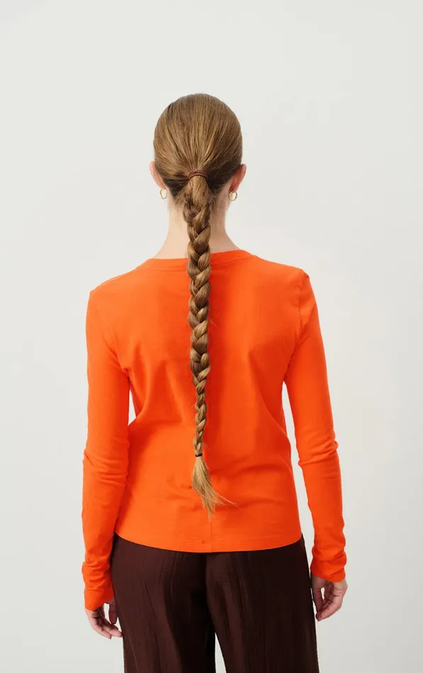 American Vintage Long Sleeve TShirts Women TShirt Gamipy Orange