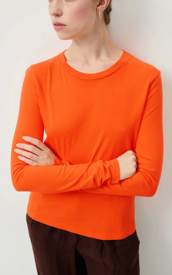 American Vintage Long Sleeve TShirts Women TShirt Gamipy Orange
