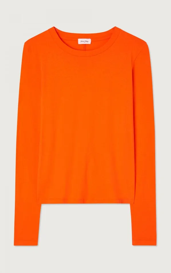American Vintage Long Sleeve TShirts Women TShirt Gamipy Orange