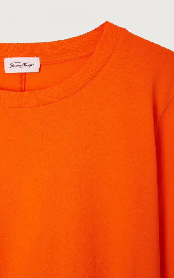 American Vintage Long Sleeve TShirts Women TShirt Gamipy Orange