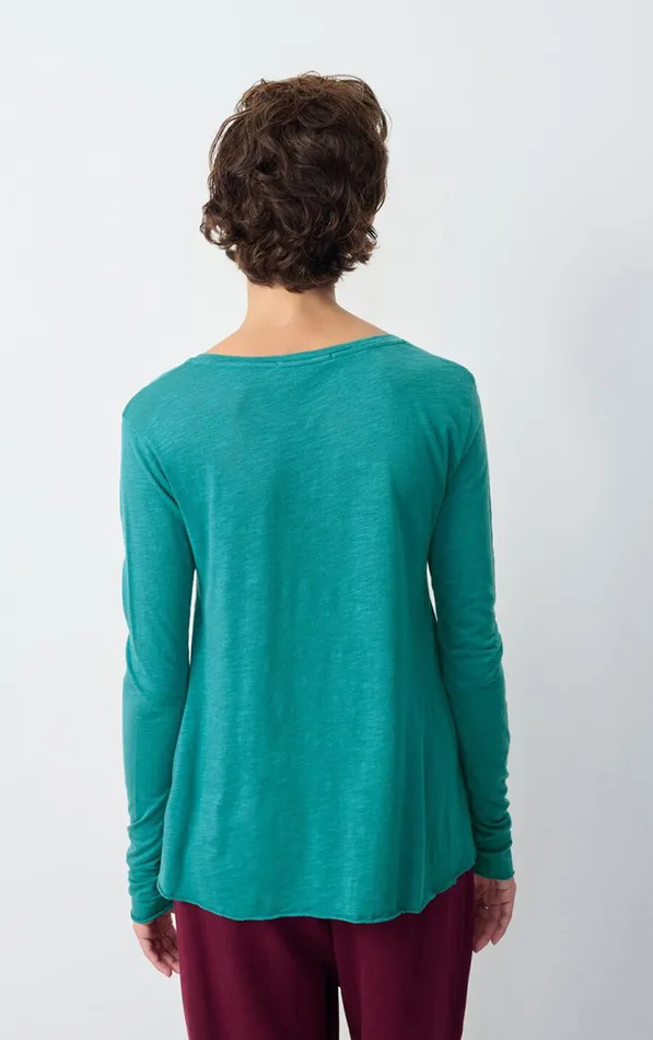 American Vintage Long Sleeve TShirts Women TShirt Jacksonville Emerald Melange