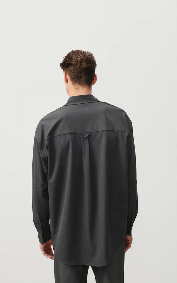American Vintage Shirts Men Shirt Kabird Melange Charcoal