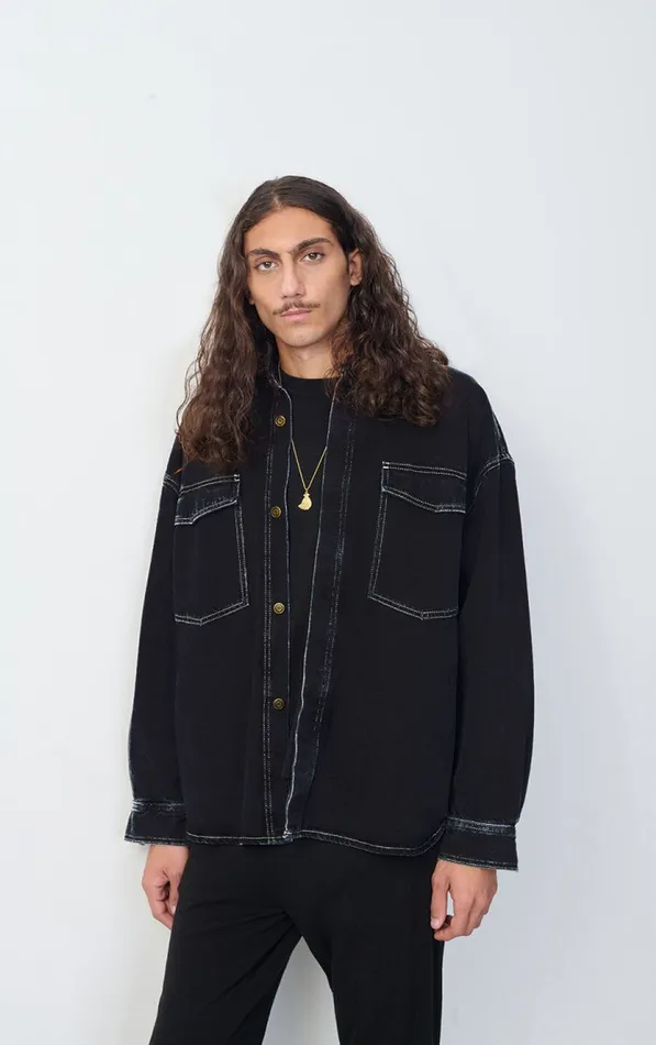 American Vintage Shirts Men Shirt Yopday Black Vintage