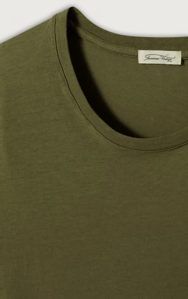 American Vintage Short Sleeve TShirts Men TShirt Decatur Khaki American Vintage Short Sleeve TShirts Men TShirt Decatur Khaki