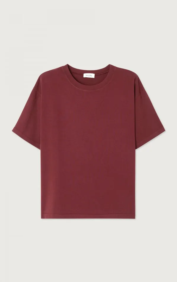 American Vintage Short Sleeve TShirts Women TShirt Fizvalley Vintage Burgundy