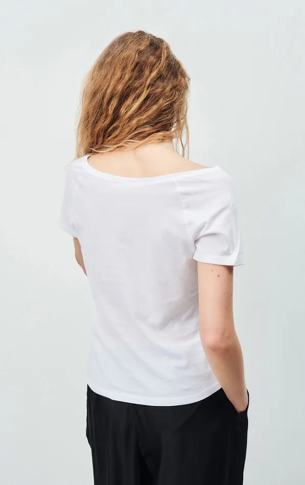 American Vintage Short Sleeve TShirts Women TShirt Xoubow White