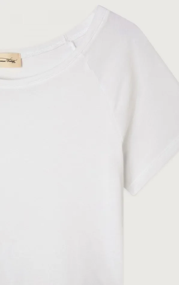 American Vintage Short Sleeve TShirts Women TShirt Xoubow White