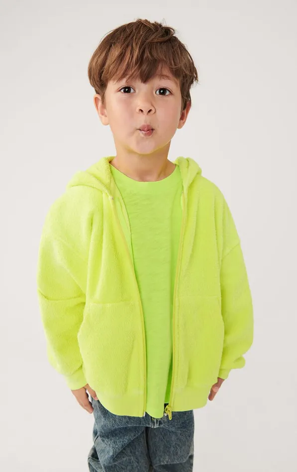 American Vintage Sweatshirts Kids Hoodie Bobypark Neon Yellow
