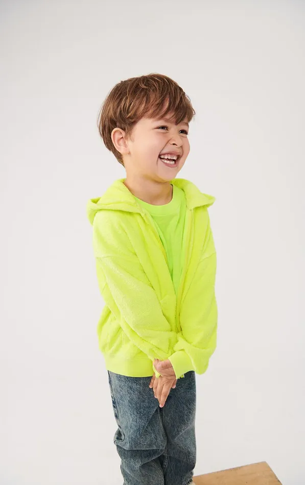 American Vintage Sweatshirts Kids Hoodie Bobypark Neon Yellow