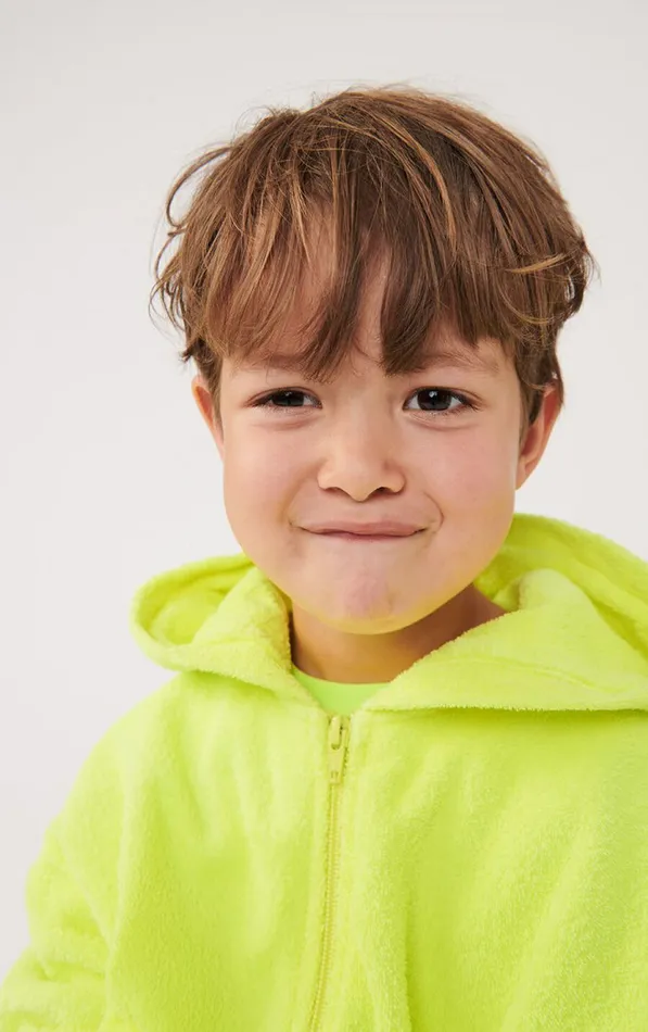 American Vintage Sweatshirts Kids Hoodie Bobypark Neon Yellow