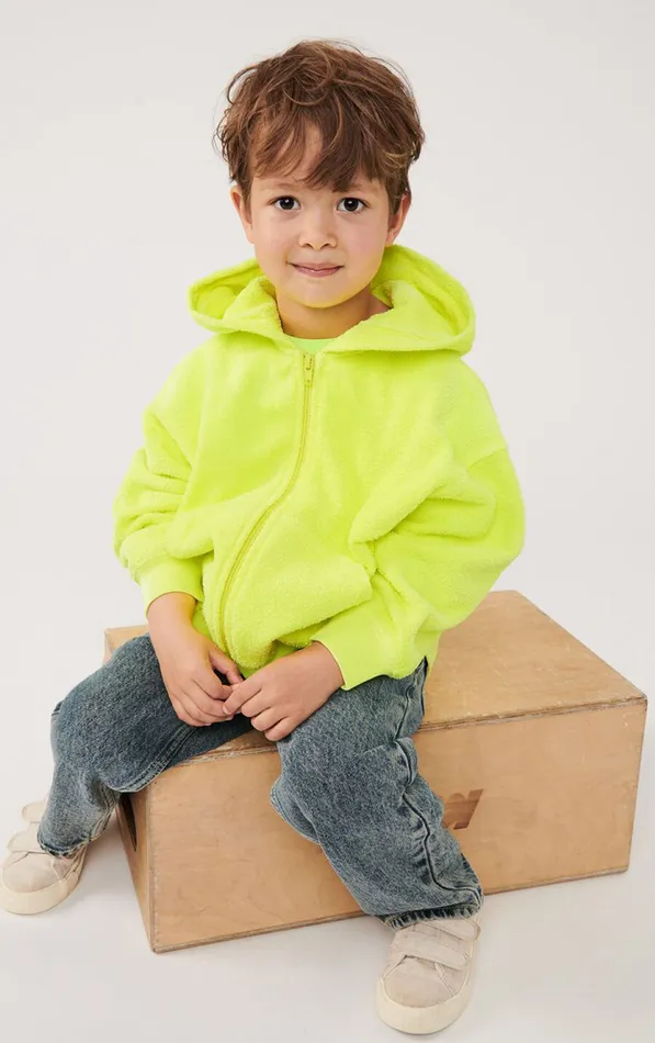 American Vintage Sweatshirts Kids Hoodie Bobypark Neon Yellow