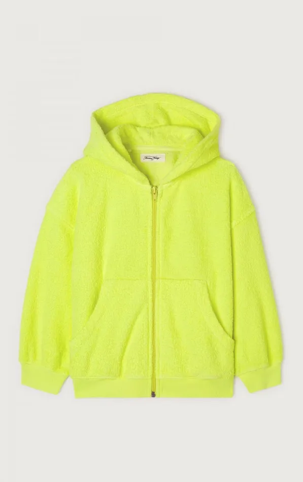 American Vintage Sweatshirts Kids Hoodie Bobypark Neon Yellow