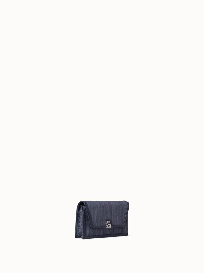 Anouk Clutch Bag In Horsehair Fabric Blackgraphite Women Akris Shoulder Bags