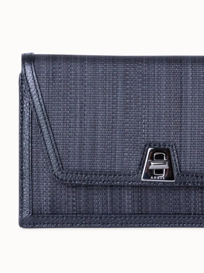 Anouk Clutch Bag In Horsehair Fabric Blackgraphite Women Akris Shoulder Bags