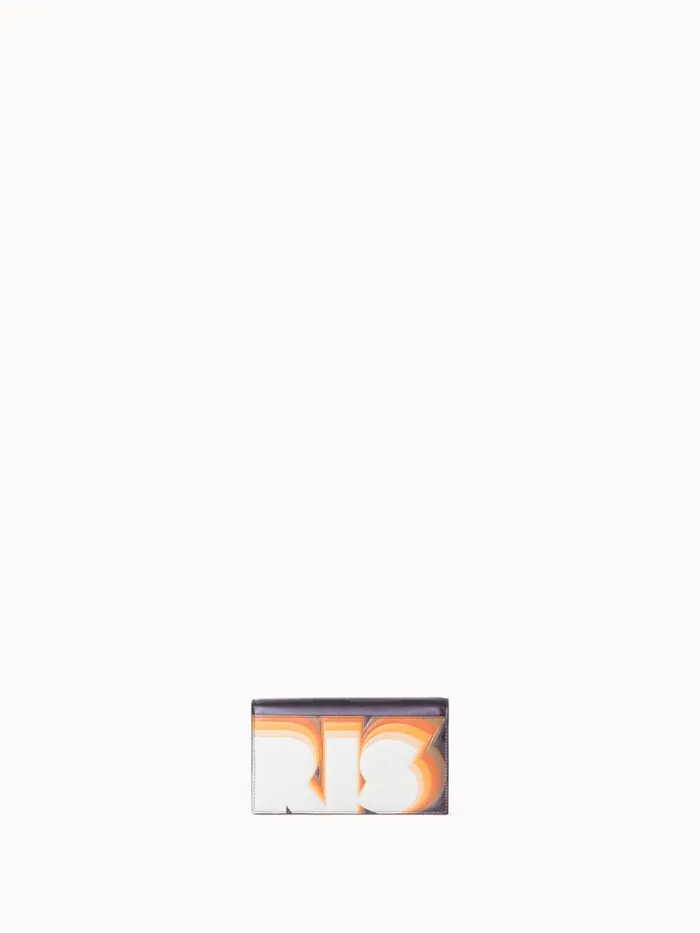 Anouk Clutch Bag In Leather With 3D Superimposed Letters Print Multicolor Women Akris Clutches
