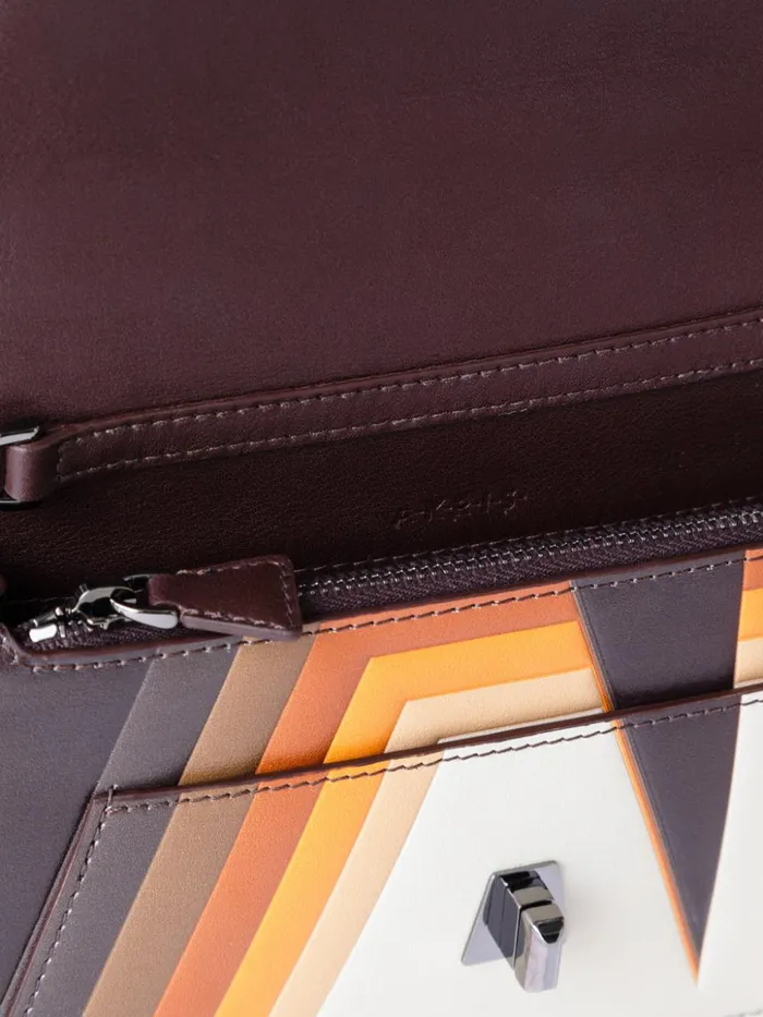 Anouk Clutch Bag In Leather With 3D Superimposed Letters Print Multicolor Women Akris Clutches