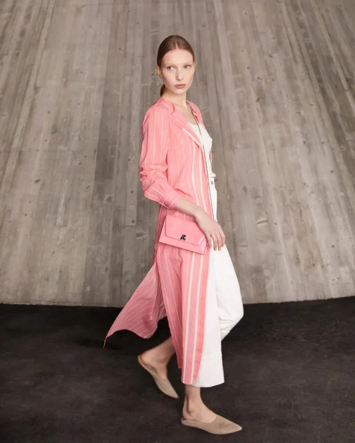 Anouk Envelope Bag In Lamb Skin Nubuck With Shiny Lizard Finish Blossom Women Akris Shoulder Bags